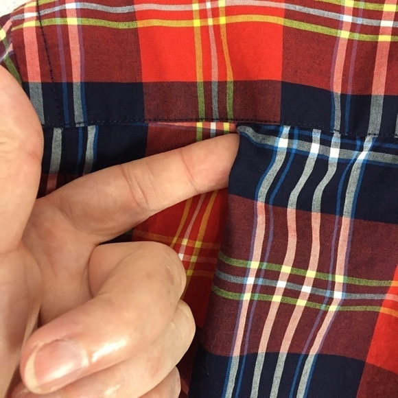 Logan Hill Button Down Plaid Shirt Medium 100% Cotton Short Sleeve - Picture 5 of 12